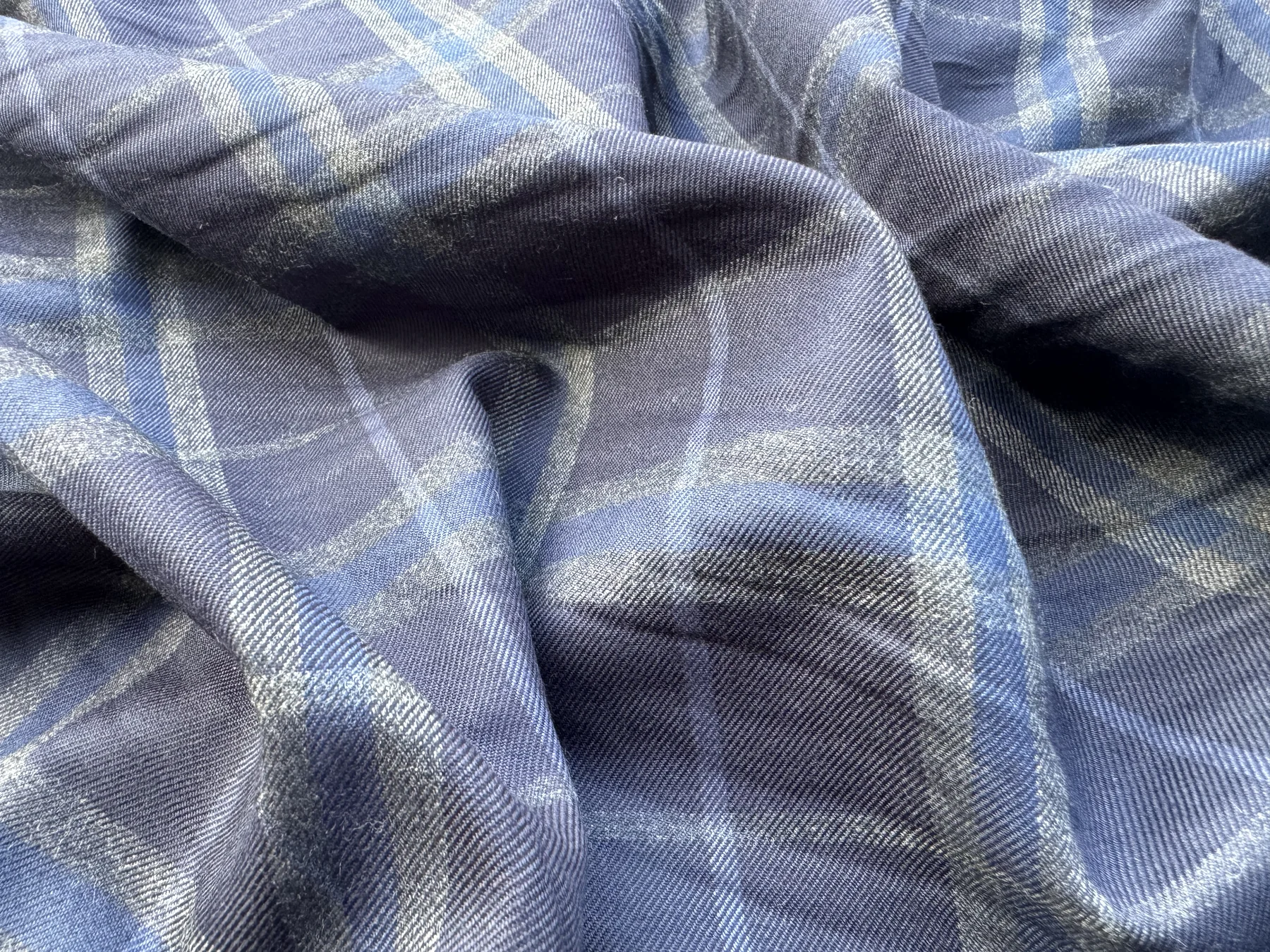 Blue Soft Windowpane T/R detail 1