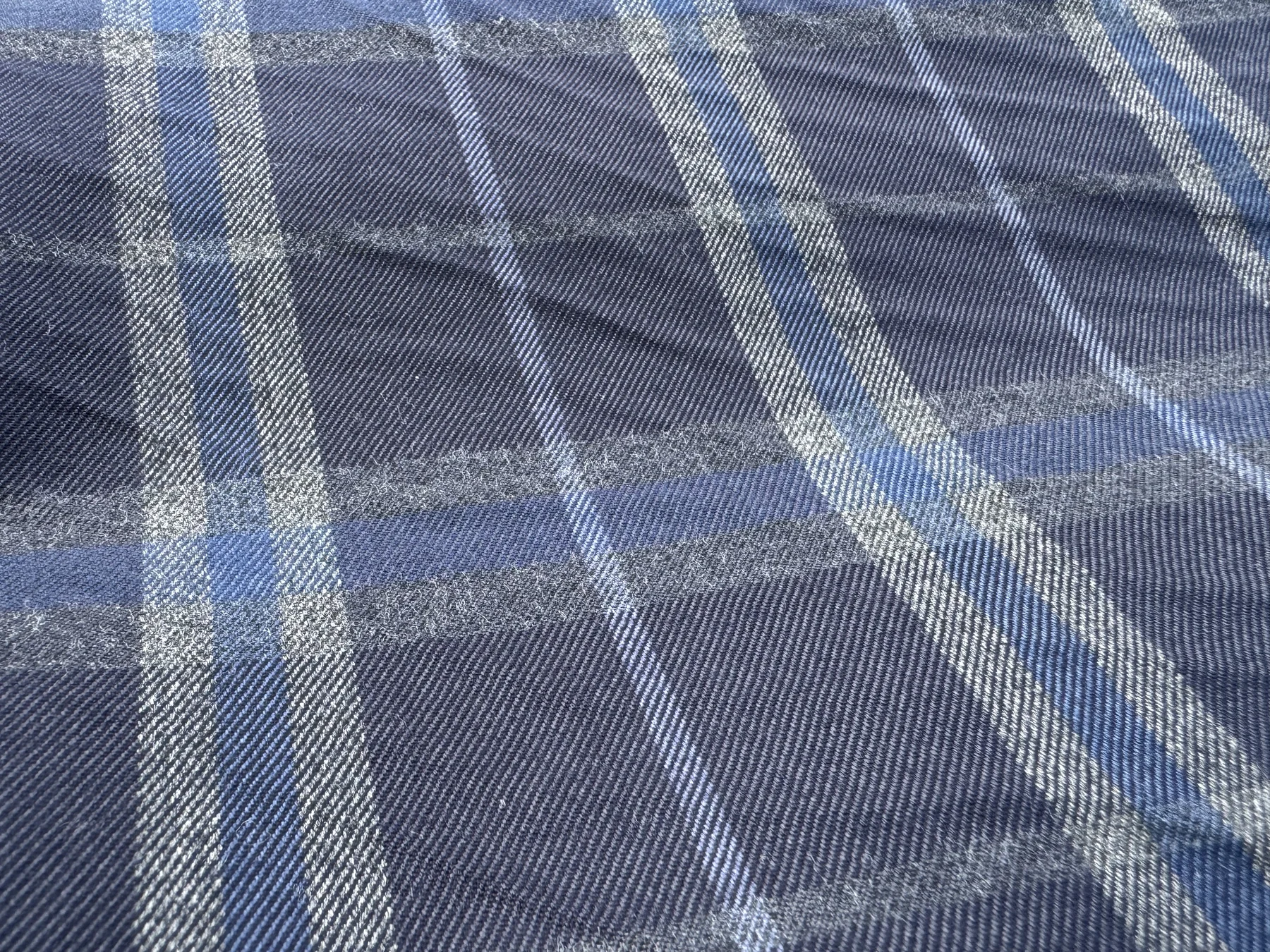 Blue Soft Windowpane T/R detail 2