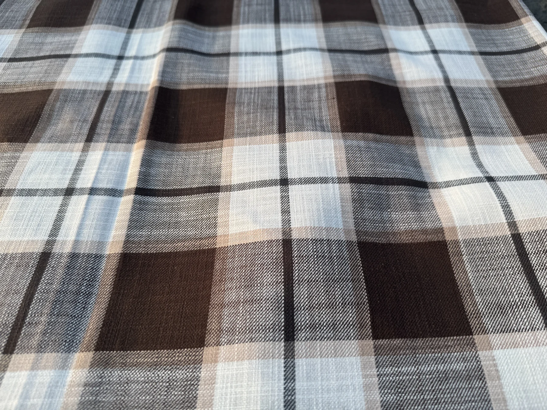 Brown Oversized Check Cotton detail 1