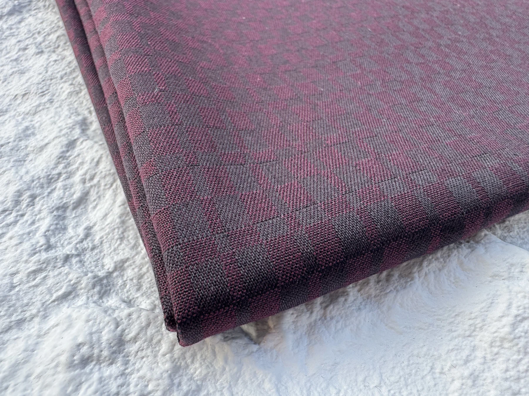 Burgundy Shadow Check Stretch detail 2