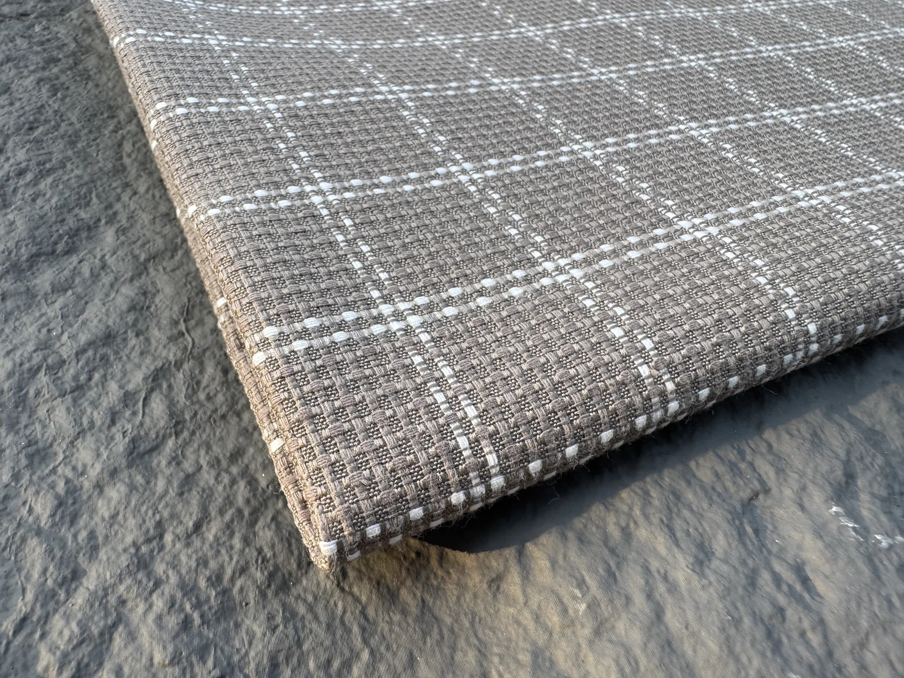 Taupe Windowpane Cotton Blend detail 1