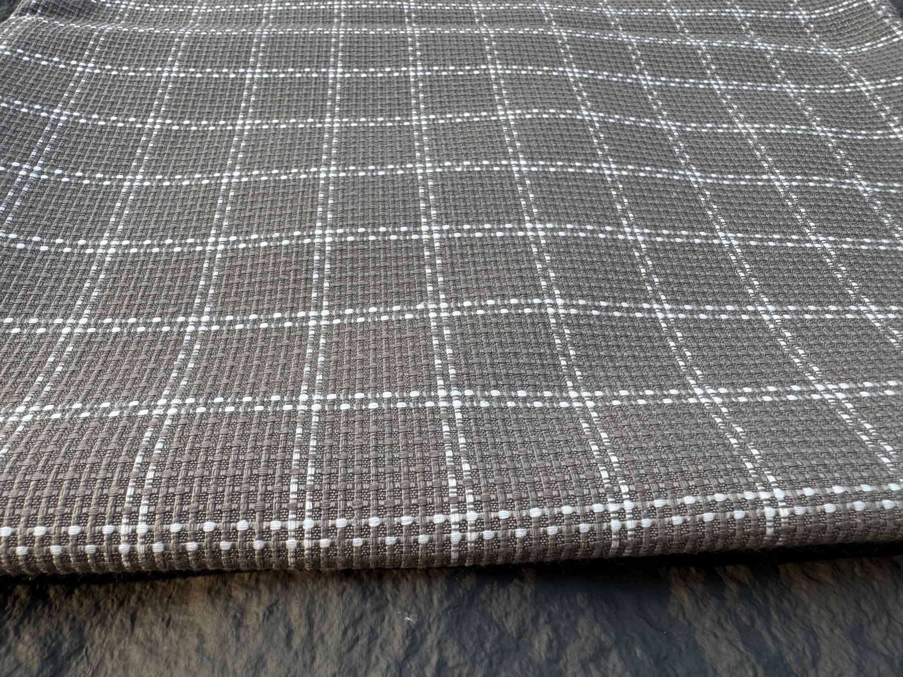 Taupe Windowpane Cotton Blend detail 2