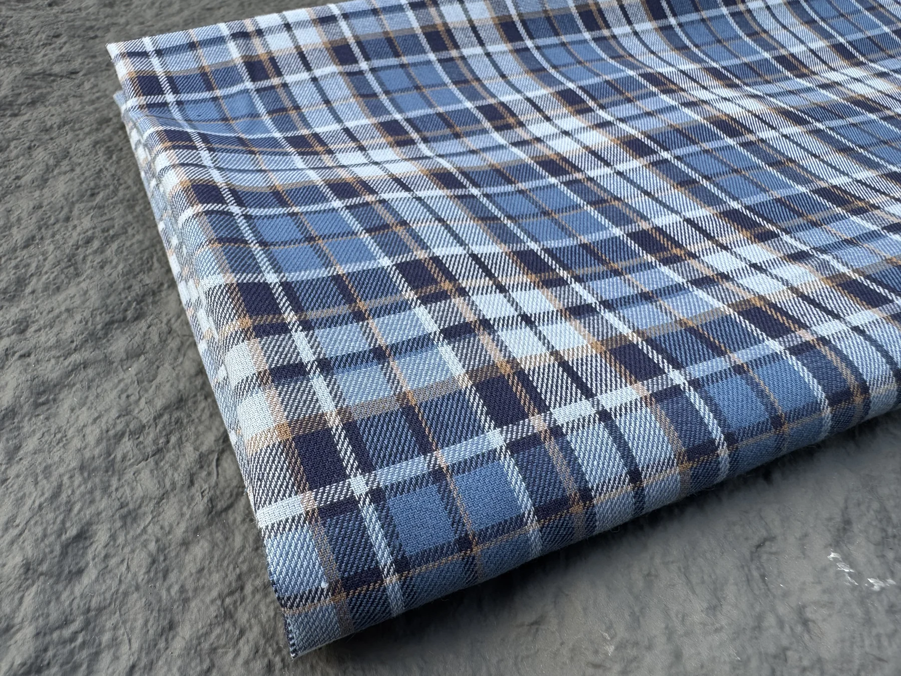 Blue Multi-Check Cotton detail 1