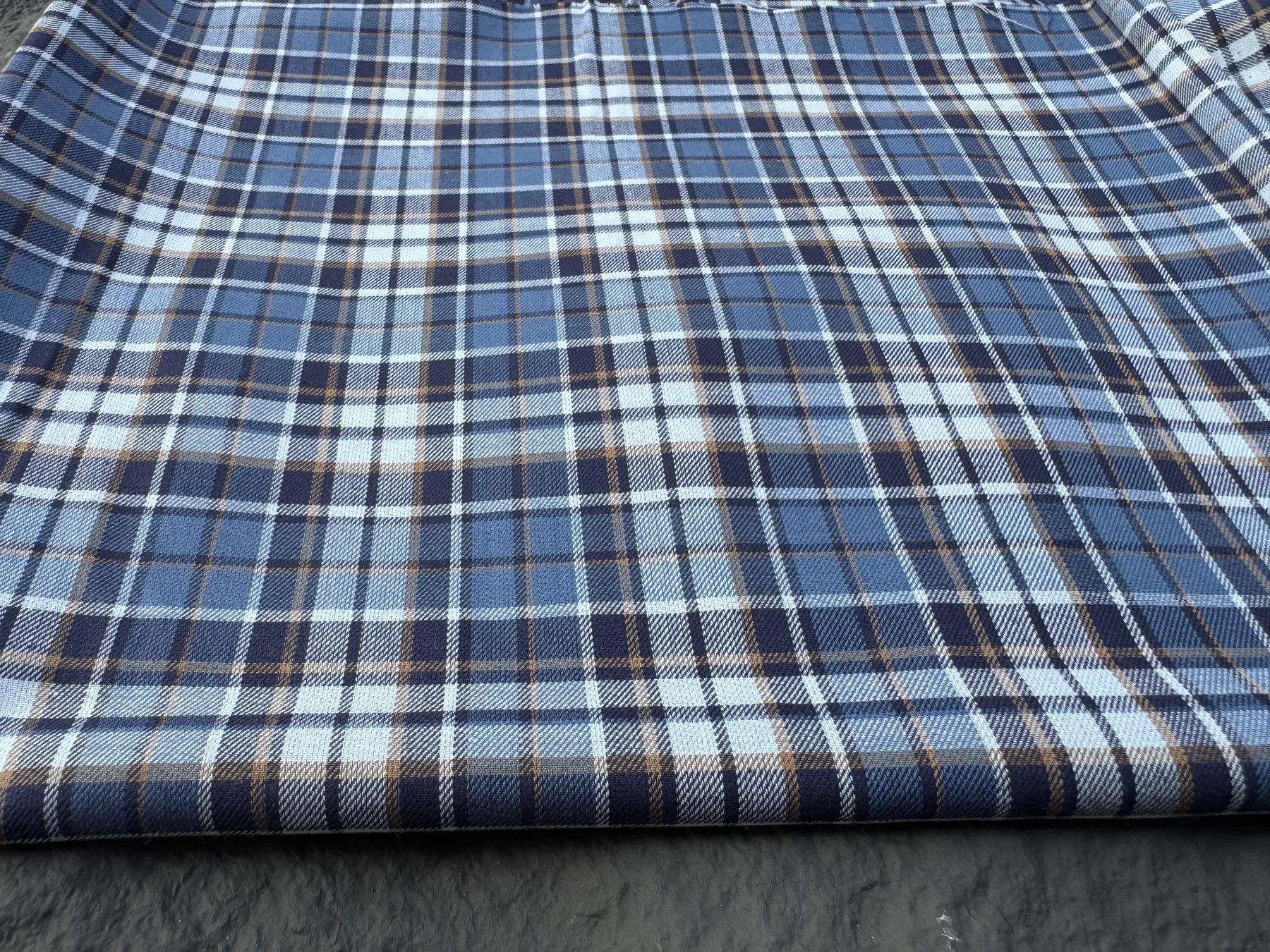 Blue Multi-Check Cotton detail 2