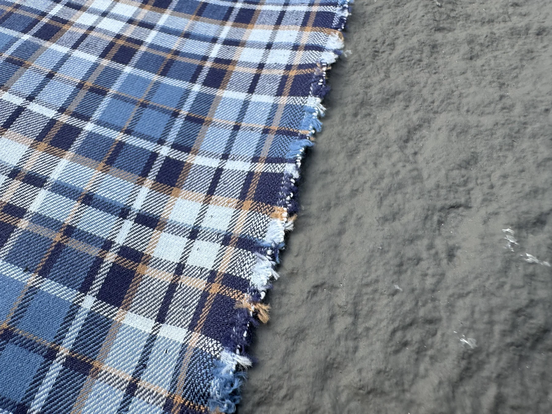 Blue Multi-Check Cotton detail 3