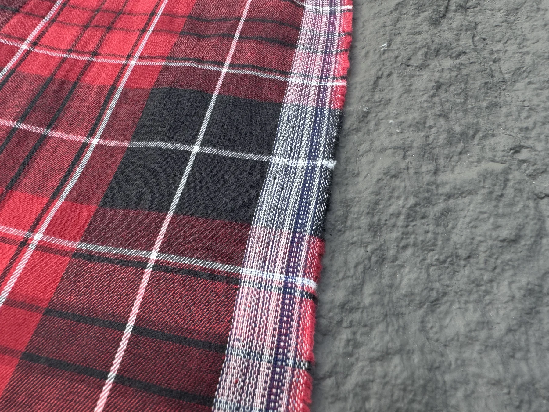 Red Tartan Cotton detail 2