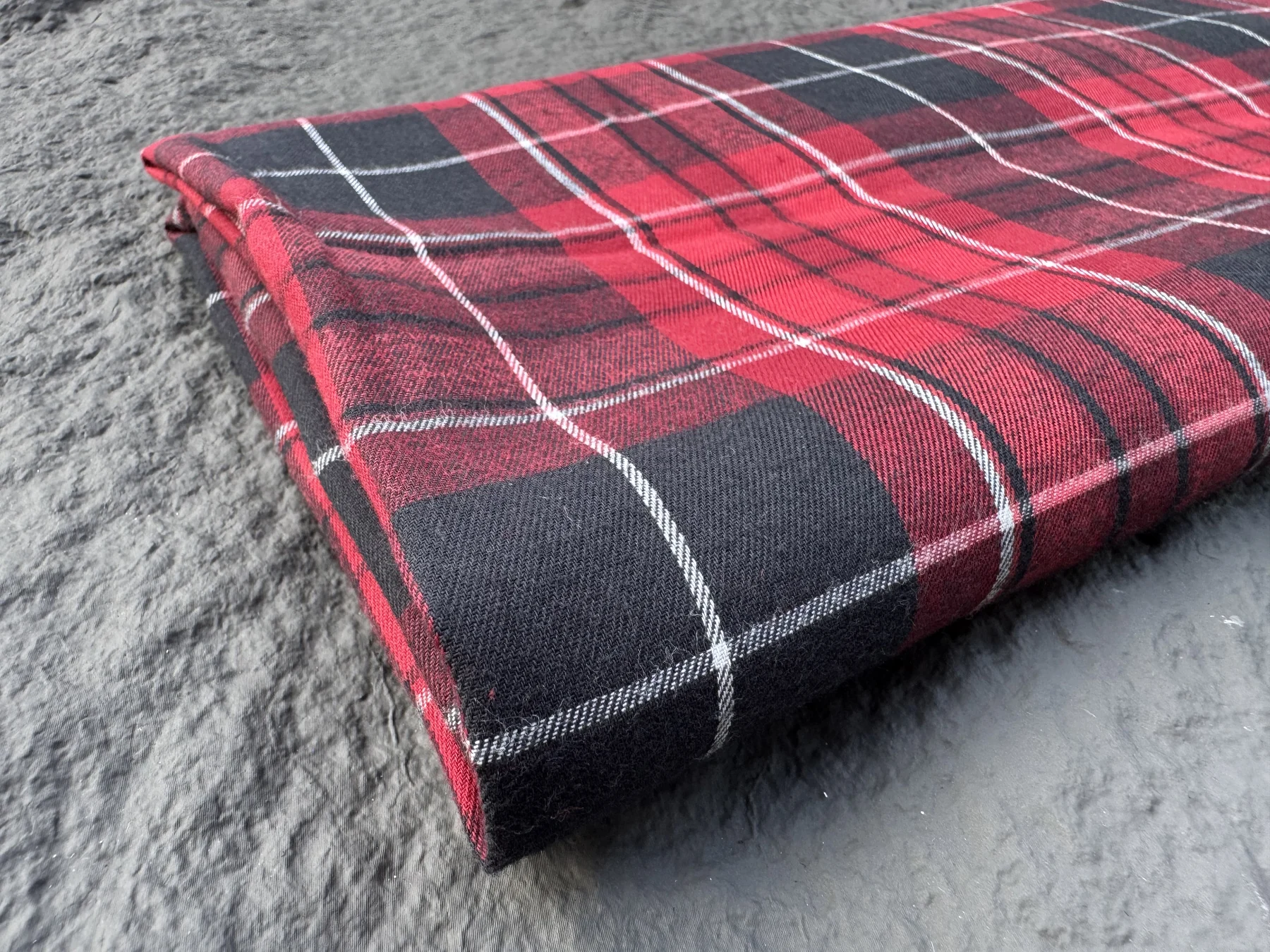 Red Tartan Cotton detail 3