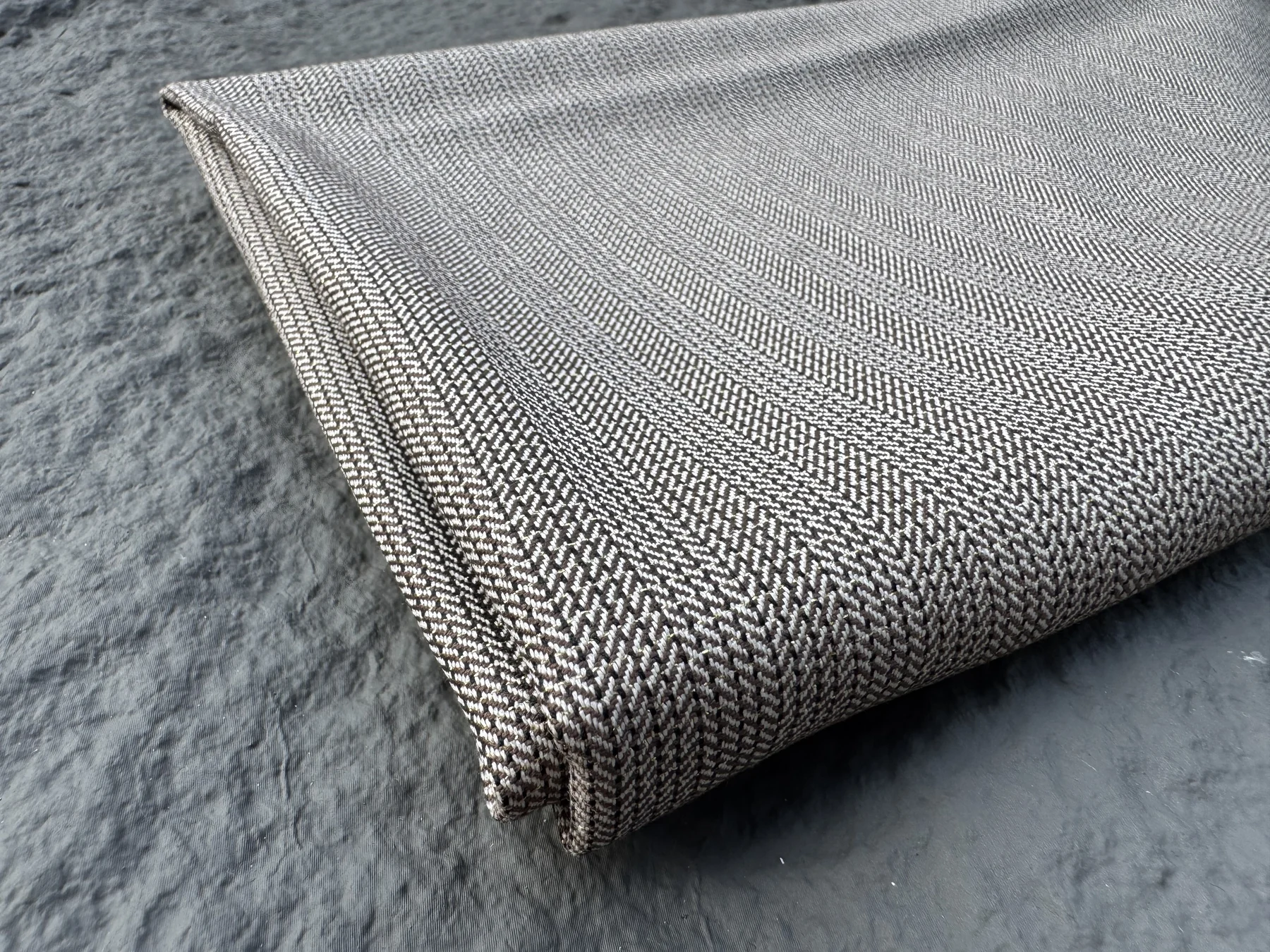 Brown Herringbone Stretch T/R detail 1