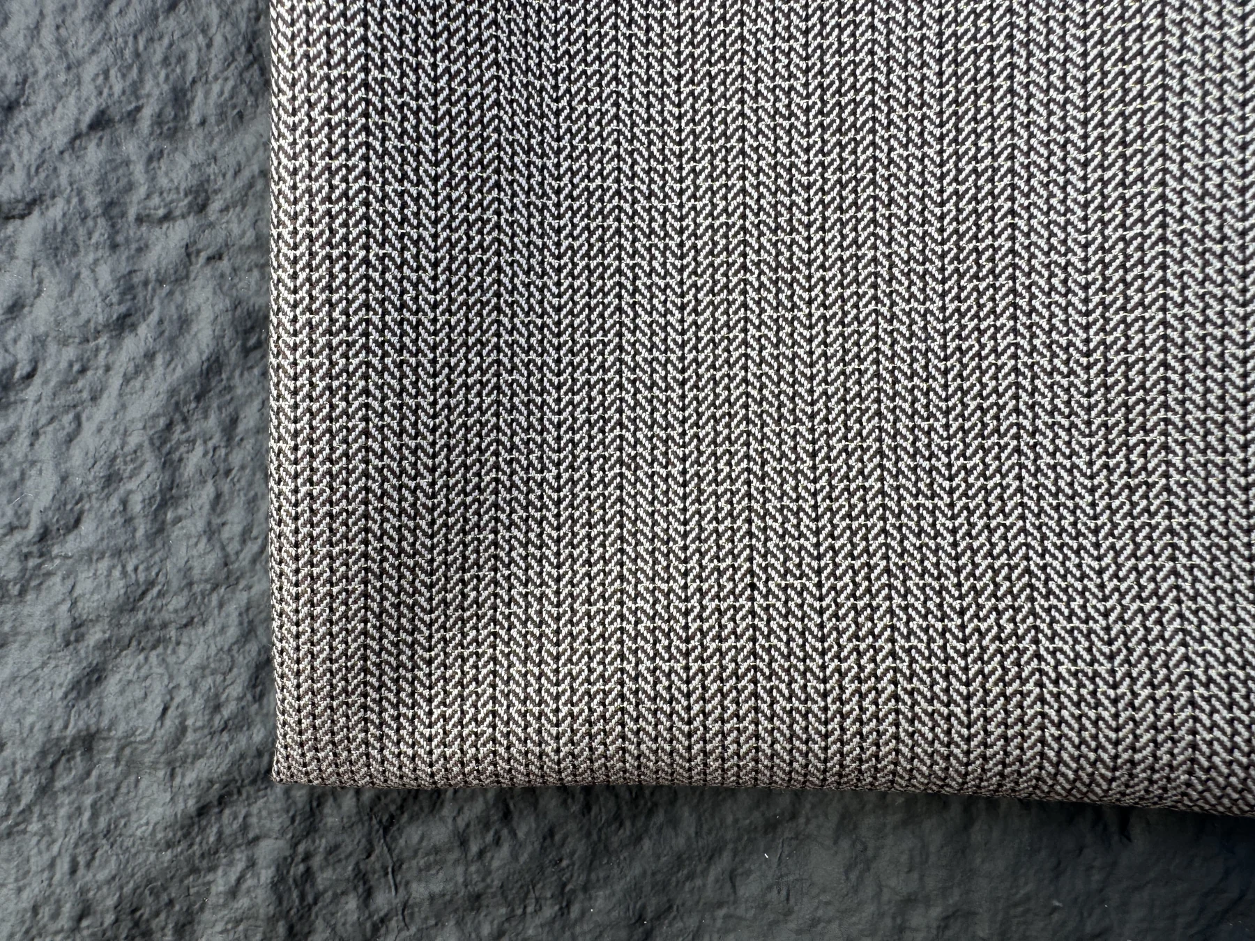 Brown Herringbone Stretch T/R detail 2