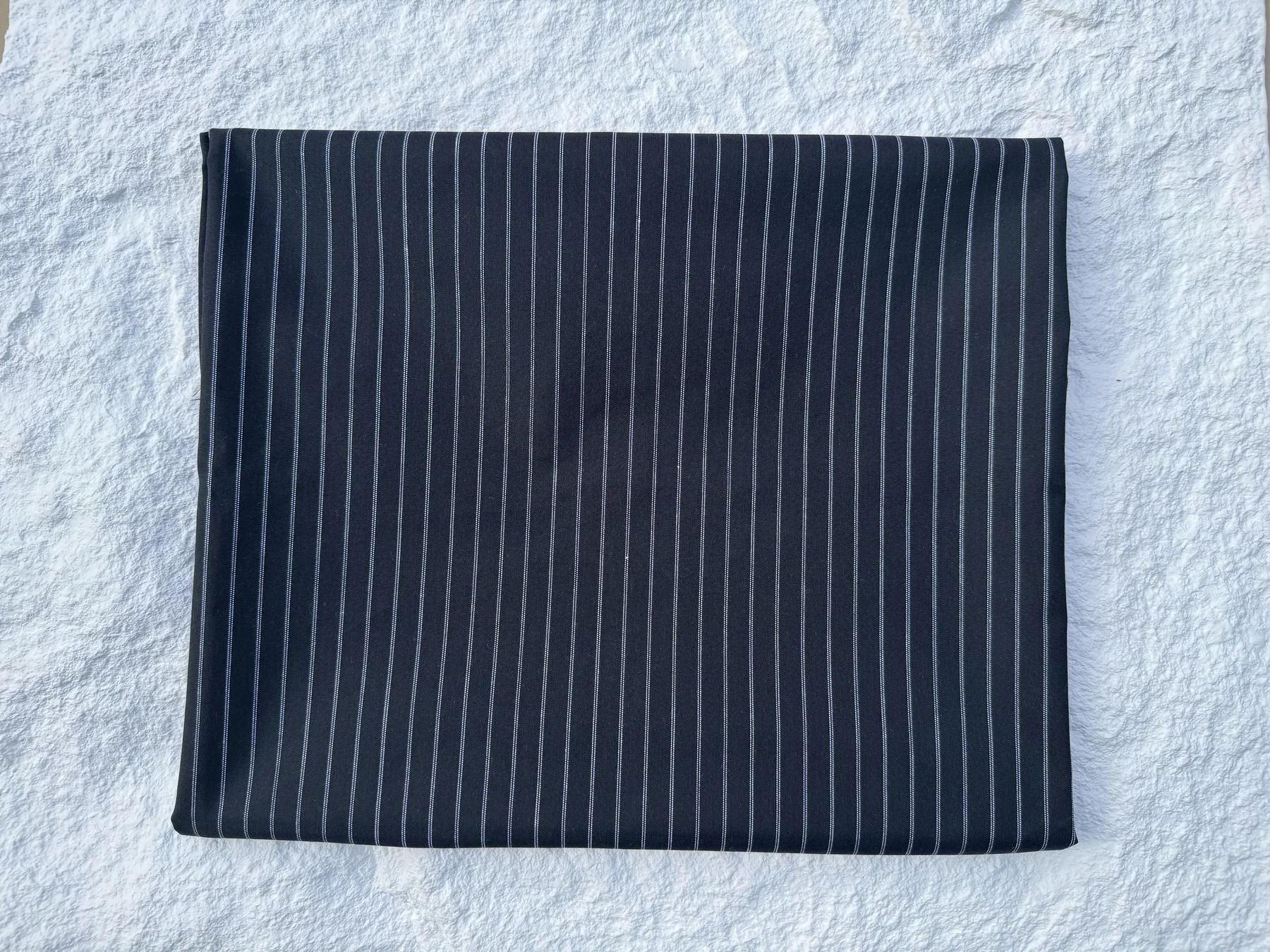 Charcoal Pinstripe Cotton Blend detail 3