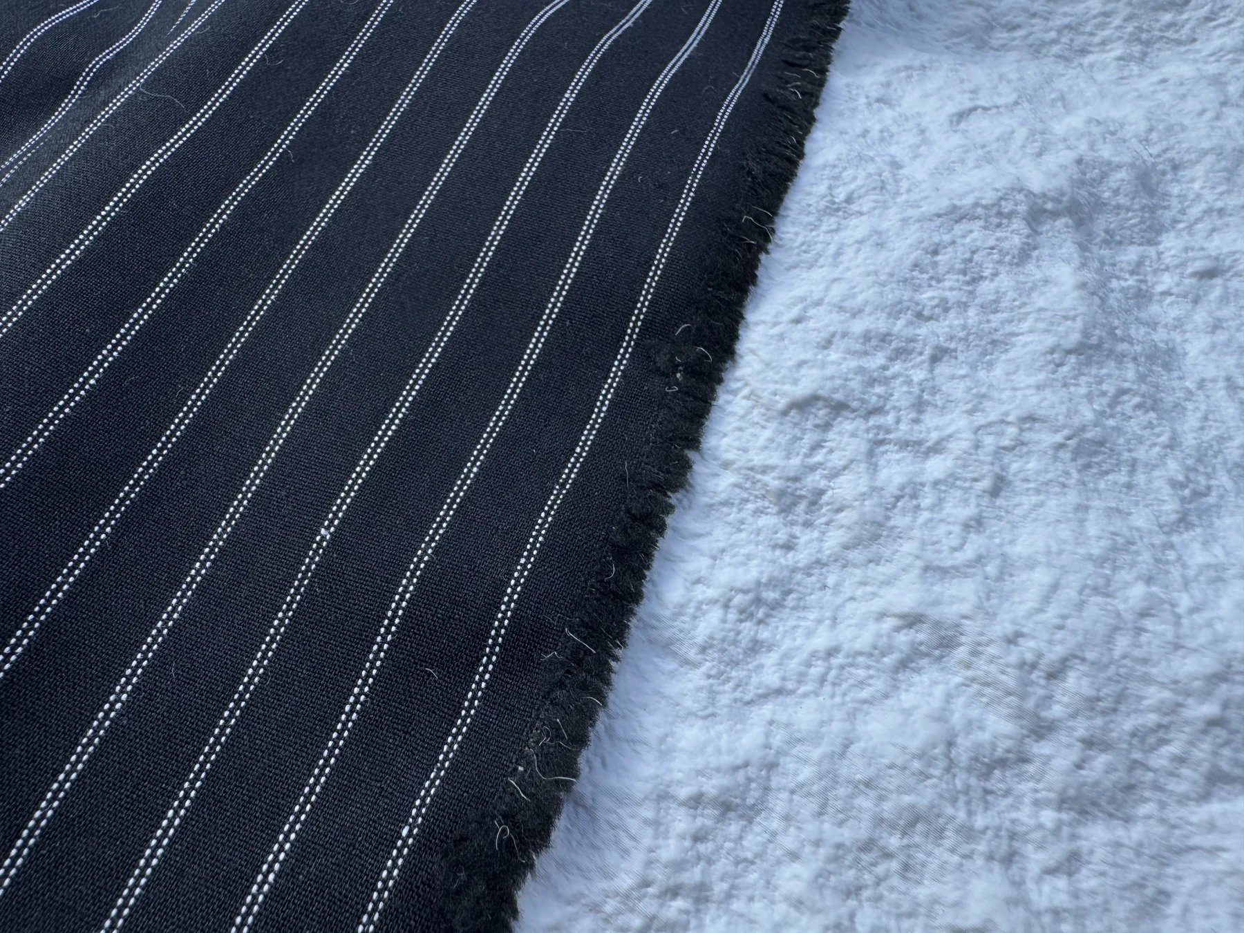 Charcoal Pinstripe Cotton Blend fabric